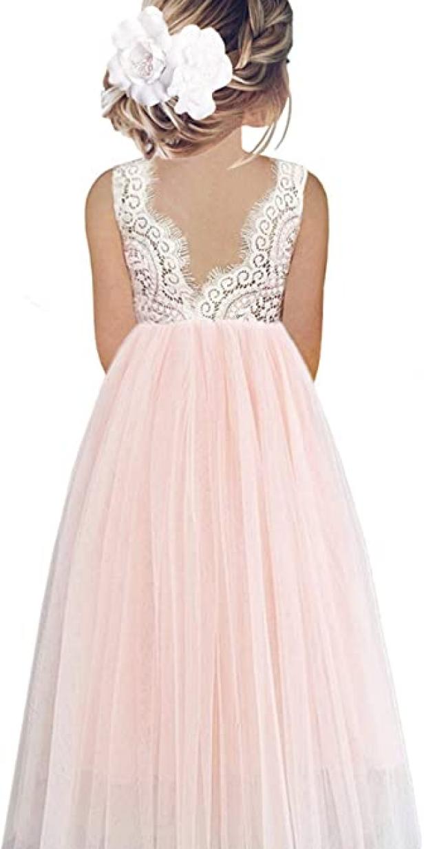 Pink tulle outlet flower girl dress